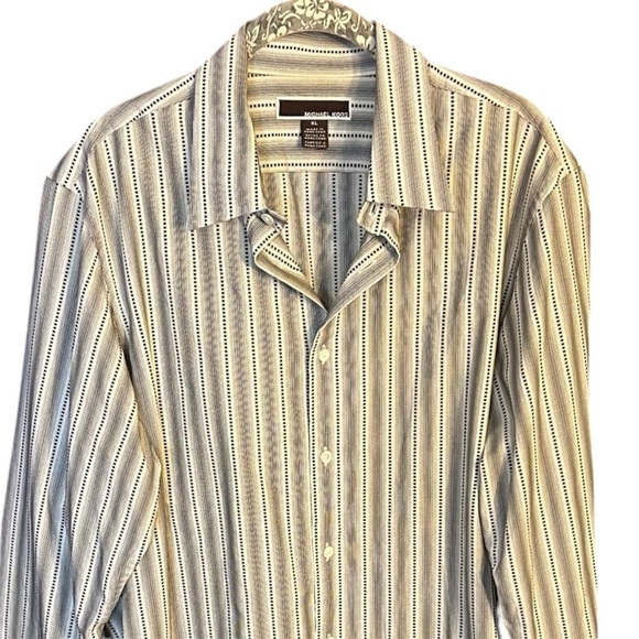 Michael Kors Men's Striped Button-Down Shirt - Picture 2 of 8